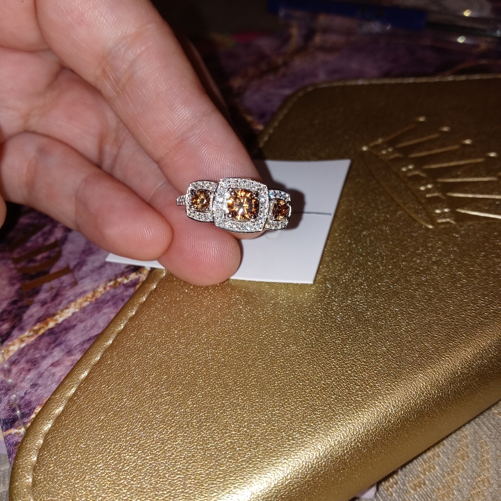 Sterling Silver Chocolate CZ Ring - Picture 3 of 13